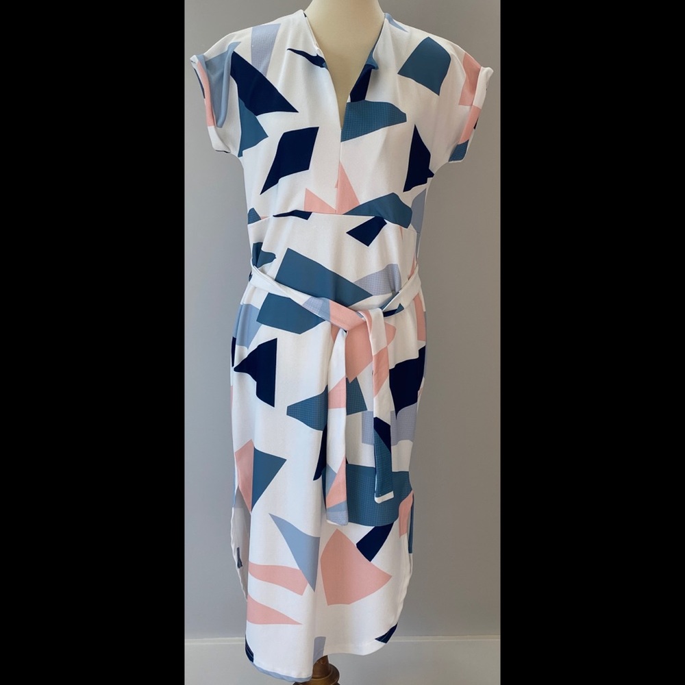 💛 Asymmetrical Dress, White/multicolor💛